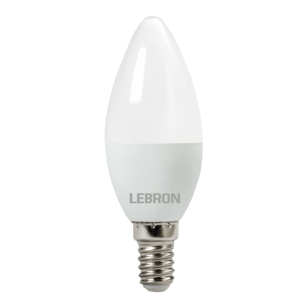 LED лампа LEBRON L-С37, 6W, 220V, Е14, 3000K, 480Lm